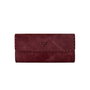 Zoozie Bags Cartera de Piel Auténtica para Mujer en Rojo Clarete, Elegante y Sofisticada, 19x10x2 cm